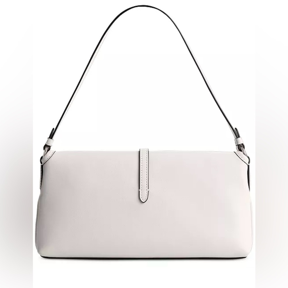 COACH NWT Hamptons Small White Leather Shoulder Bag with Flap Closure - Picture 3 of 10